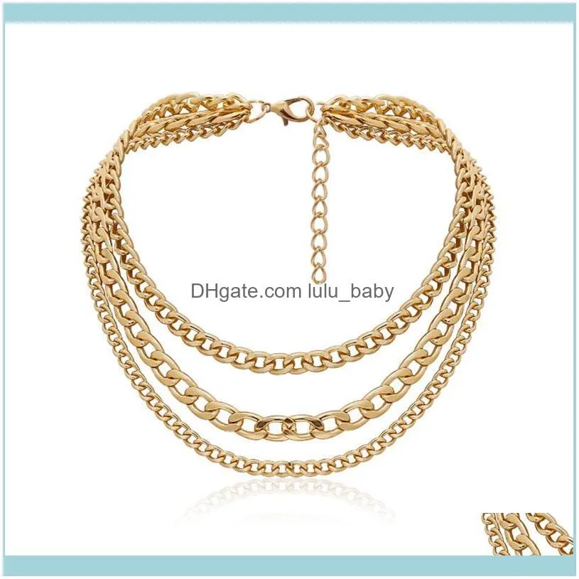 Chains WANGLUFEI Big  Gold Curb Link Chain Necklace For Women Layered Chunky Cuban Thick Hip Hop Punk Jewelry Gifts