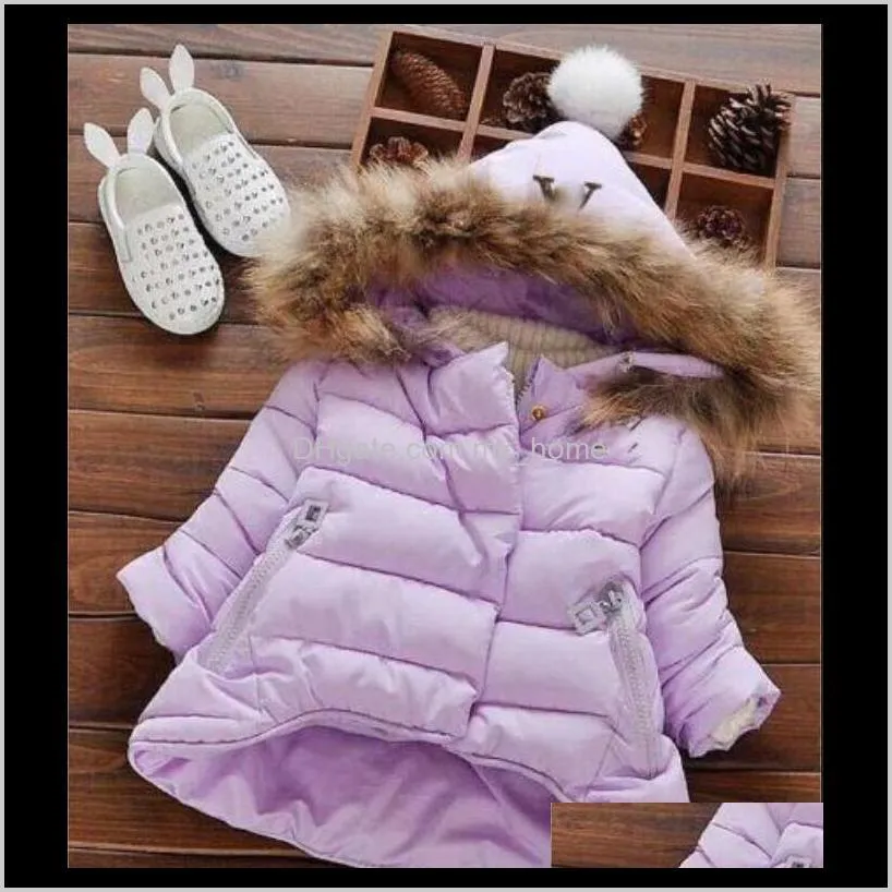 2020 children`s outerwear boy and girl winter warm hooded coat children cotton-padded down jacket kid jackets 1-6 years