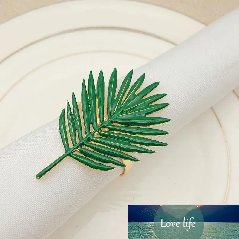 6pcs/lot Green Leaf Napkin Ring Metal Buckle El Table Decoration Rings Factory price expert design Quality Latest Style Original Status