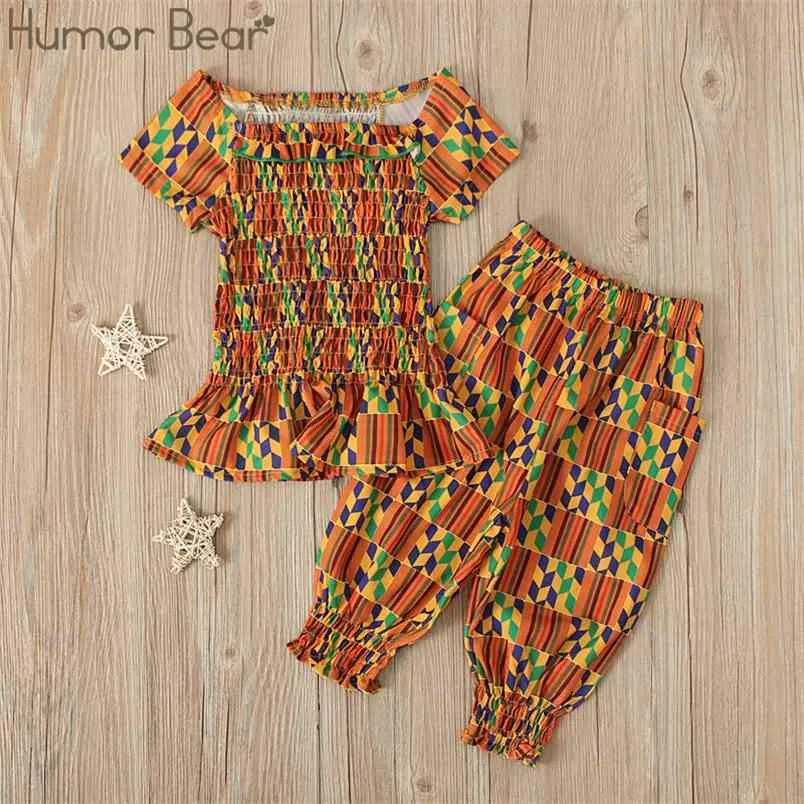 Meisje kleding sets zomer kleding pak Afrikaanse Boheemse twee stuk set baby kinderen outfits 210611