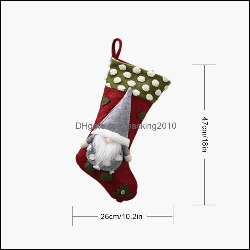 Christmas Stockings Christmas Sock Faceless Dolls Candy Gift Bag New Year Ornaments Pendant Fireplace Xmas Tree Decoration