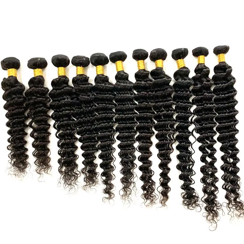 Unprocessed Virgin Human Hair Bundles Weaves Straight Body Wave Deep Brazilian Indian Peruvian Weft Extensions