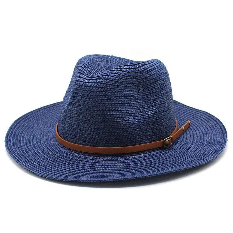 Панама соломенная шляпа женщина солнца шляпы леди леди весна лето Sunhat мужчины широкий боеприпасы крышка мужские джазовые колпачки женщины мода на открытом воздухе море пляж sunhats человек chapeau
