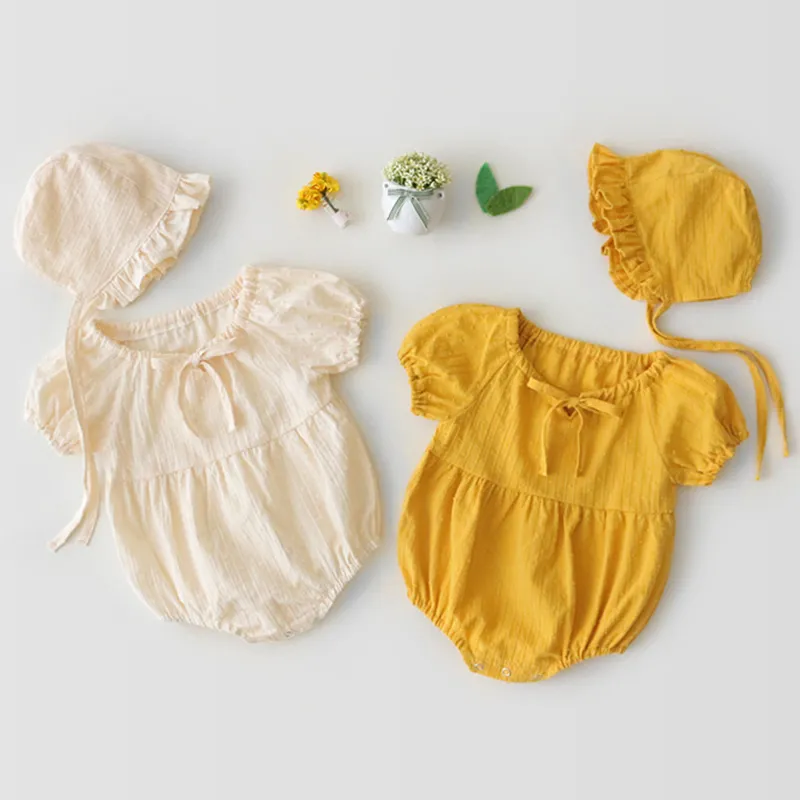 Baby Bodysuits Чистый хлопок дышащий ползающий костюм для летних младенцев девушки девушка одежда Rompers 210429