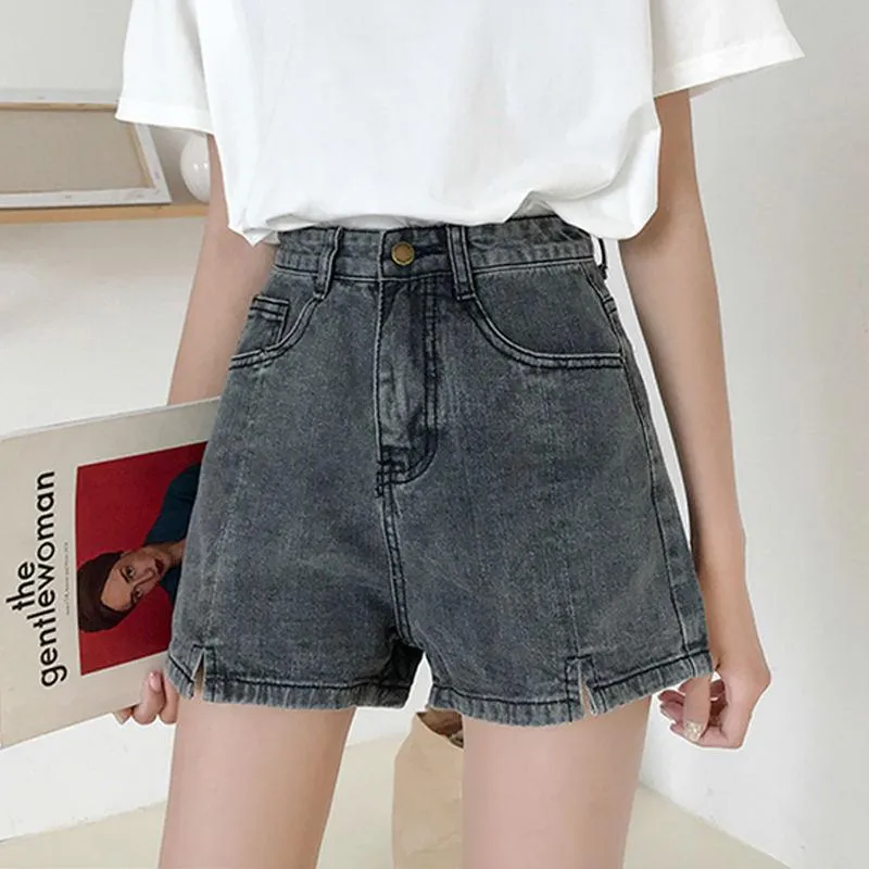 Plus size Koreaanse denim shorts vrouwen zomerstudenten hoge taille casual losse dames breed been korte jeans c6160 dames voor dames