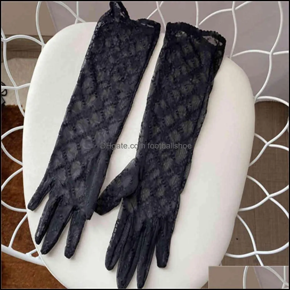 Lace Bride Bridal Gloves Wedding Crystals Accessories for Brides five Fingerless Wrist Leng AM9a