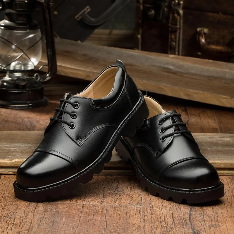 Size 48 Genuine Leather Oxford Round Toe Formal Shoes With Thick