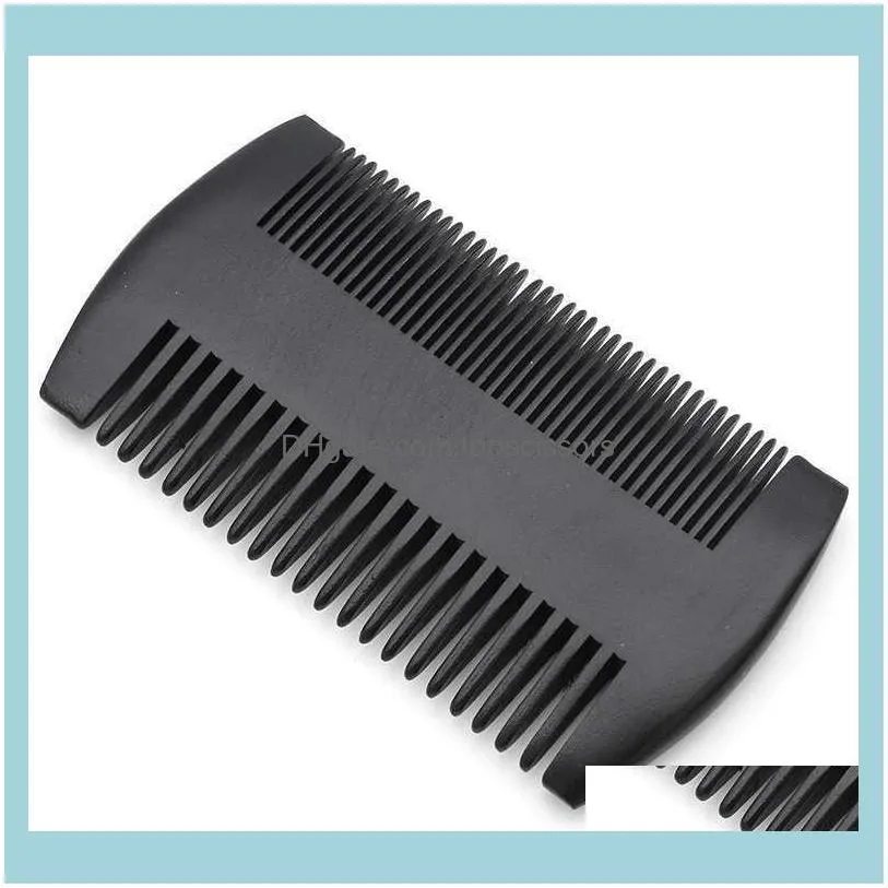 Hair Brushes Black double toothed beard comb men`s mahogany