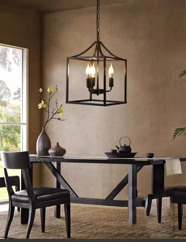 Industrial Metal Cottage Cage Pendant Lamp Kitchen Island Mount Ceiling Light Chandelier Lamps