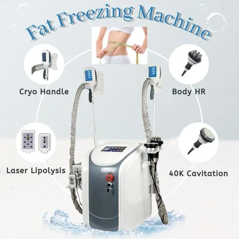 Cryoterapi Lipolaser Cavitation Machine Radiofrekvensbehandlingar Fat Freeze Slimming Machine Form Cryo Vakuum