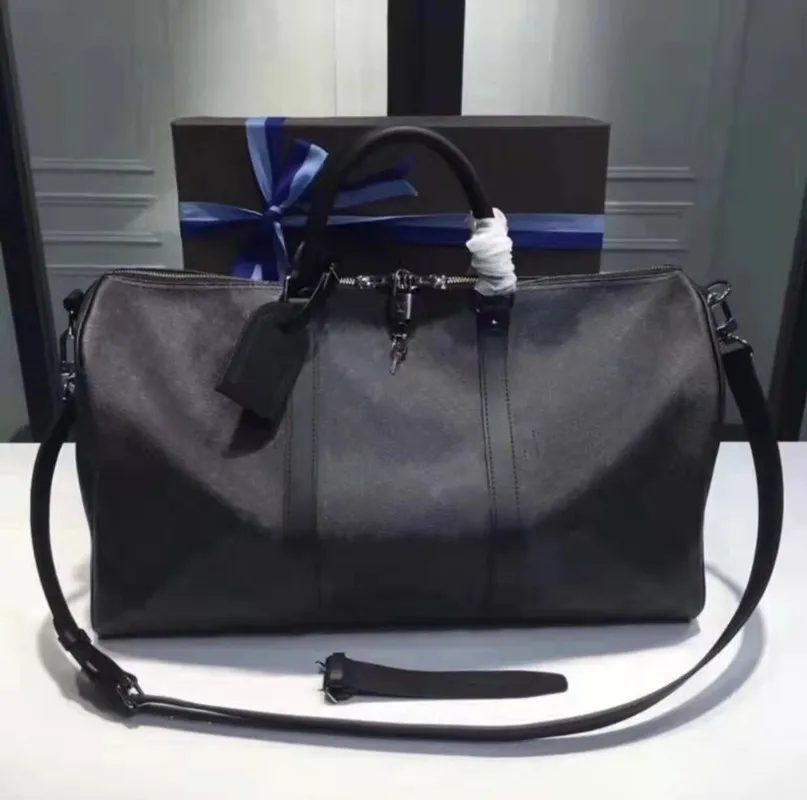 Duffle bag Classic 45 50 55 Resväskor för män äkta läder Högkvalitativa crossbody-väskor för kvinnor axelväskor herr damhandväskor 5 färger 10A