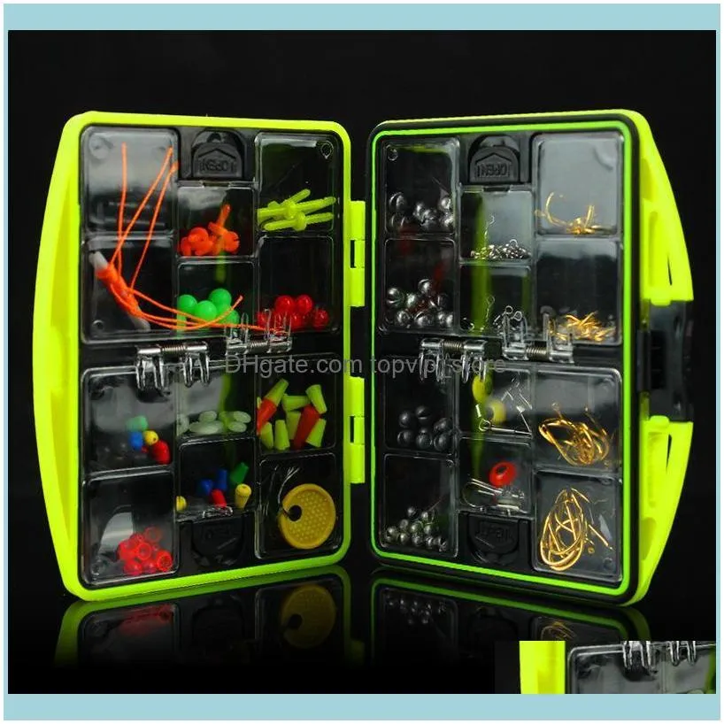 184pcs Fishing Tackle Boxes Kit 24 Kinds Hooks Multifunctional Portable Soft Lures Swivel Jig Lead Accessories