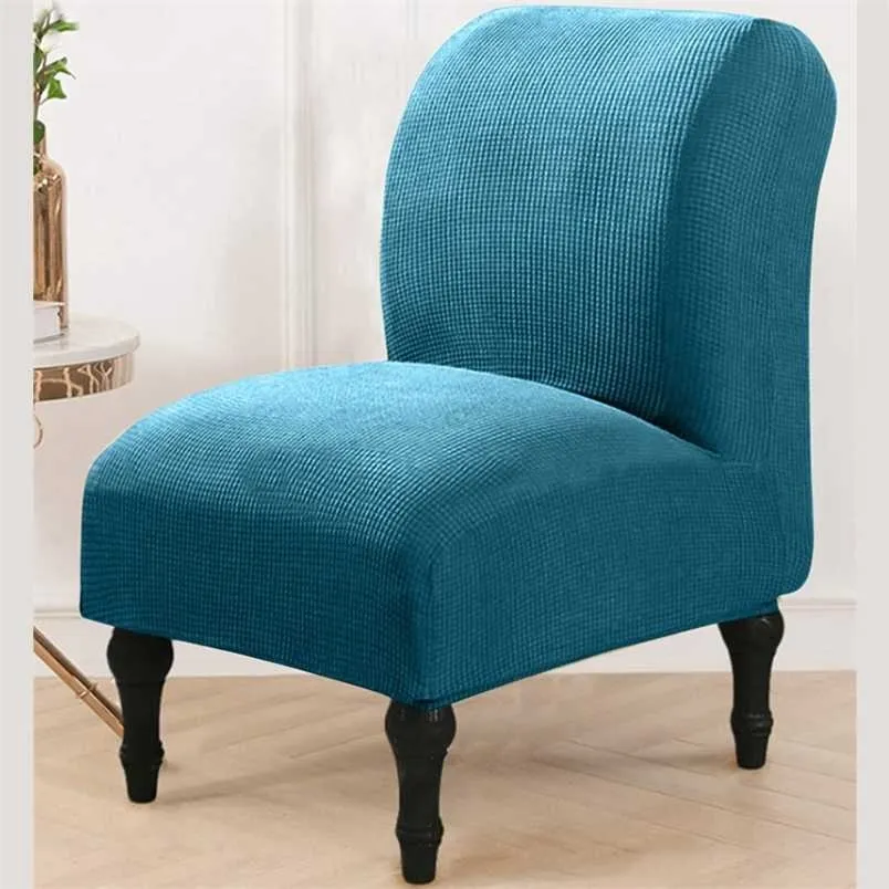 Jacquard-Armloser Stuhlbezug, solider Einzelsofa-Schonbezug, nordischer Akzent, Stretch, elastischer Couch-Schutz 211207