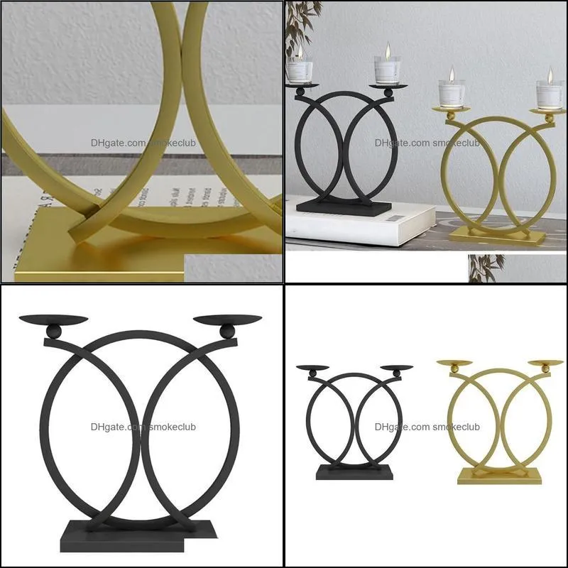 Candle Holders Candlestick Round Metal Stand Home Decoration Ornaments Holder