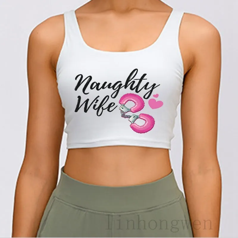Swinging Fun Naughty Wife Sexy HotWife Tank Top Tops Tee Andningsbar Plus Storlek 3XL Personlig FitnSummer Vintage Women Vest X0507