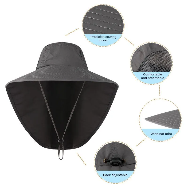 Chapeau Anti-UV en plein air Camping pêche accessoire léger Durable Portable à larges bords été respirant casquette de randonnée chapeaux