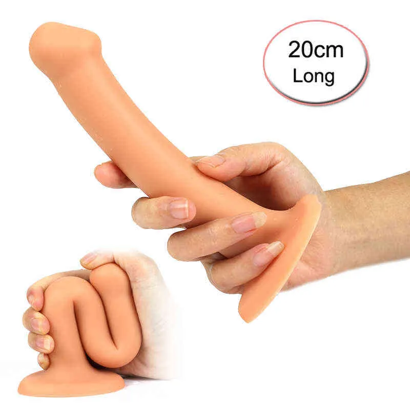 NXY Cockrings Anal sex toys 20CM Géant Énorme Gode Super Big Dick Butt Grand Dong Réaliste Pénis Masturbateur Sex Toys pour Femmes Hommes Ventouse 1123 1124