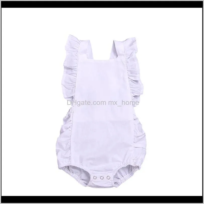 baby girls candy color rompers flying sleeve bow tie cotton solid jumpsuit single buckle kids onesies girls outfits 0-24m 04