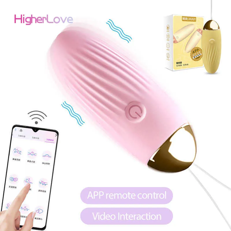 Sexleksaker bärbar vibrator för kvinnor Mobiltelefon app Internet Control Vibrationsägg Video Interaktivt musikläge Sexaffär P0818