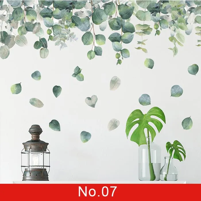 Monstera Wall Decals 24 Styles Green Leaves For Bedroom Living Room ...