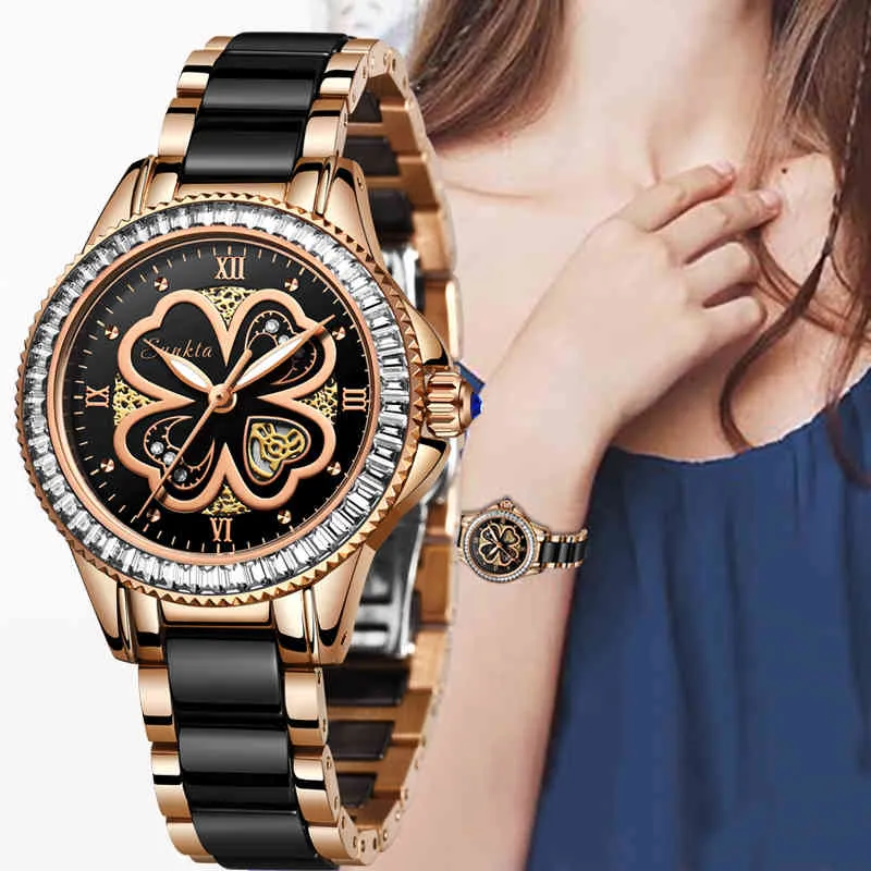 Rose Gold Women Watches 2022 relogio feminino Square Lady Wrist Watch For  Female Clock Stainless Steel Women Watch Brand Luxury