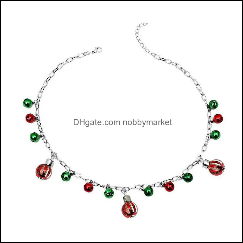 Earrings & Necklace European And American Retro Ladies Jewelry Set Creative Color Ring Tones Clavicle Chain Bracelet Christmas Day