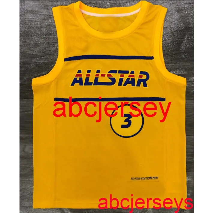 3# Paul 2021 All Star Yellow Basketball Jersey Emelte