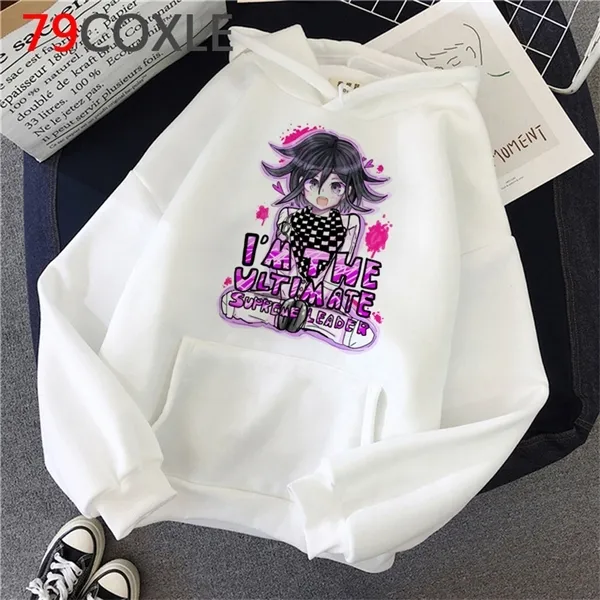 Ouma Kokichi Danganronpa V3 Sweats à capuche Sweats Streetwear Streetwear Street surdimensionné Corée imprimée Hommes Pullover Plus graphique G0909