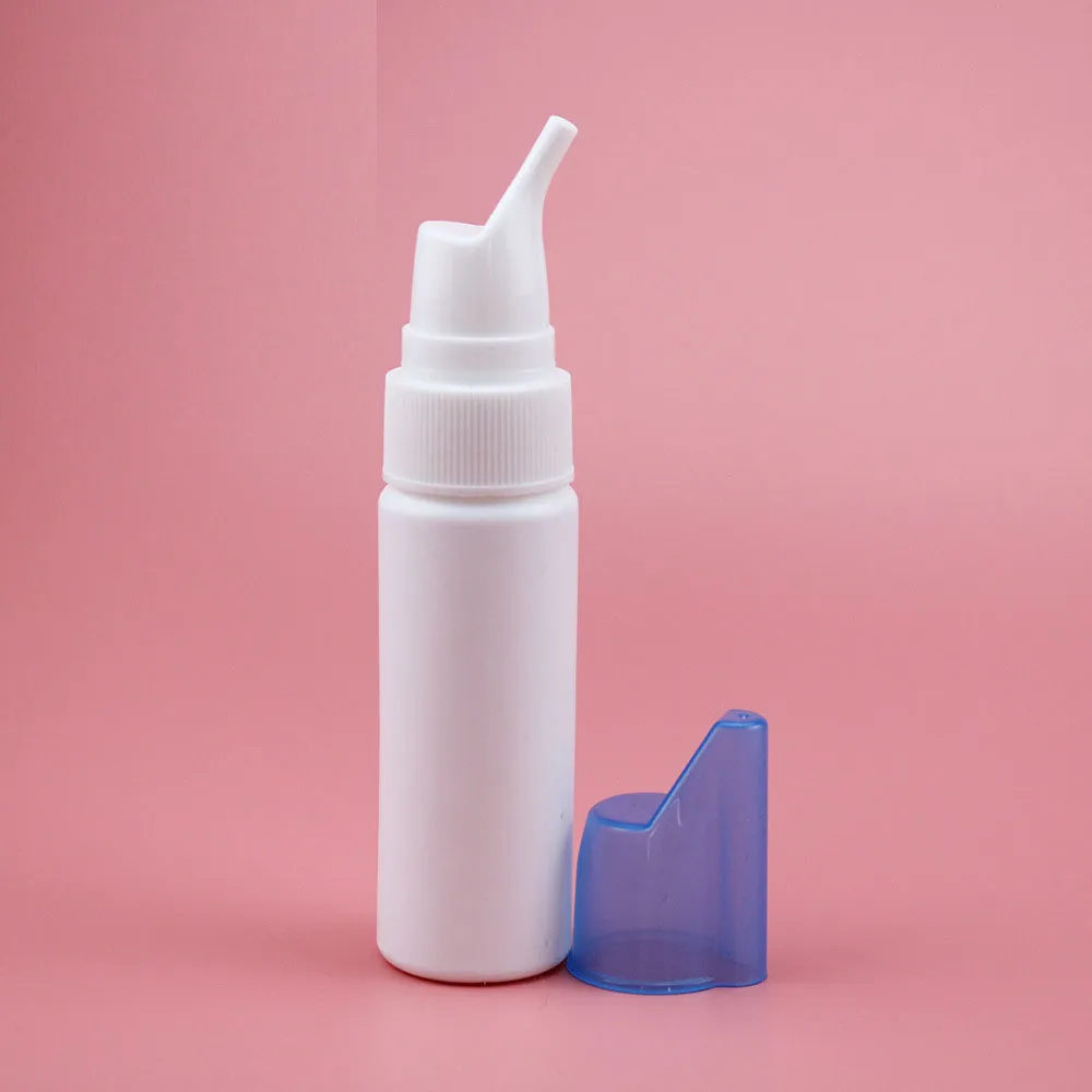 Flacon pulvérisateur Nasal blanc de 70ML, rechargeable, en plastique, à pompe vide, pour Solution saline nasale