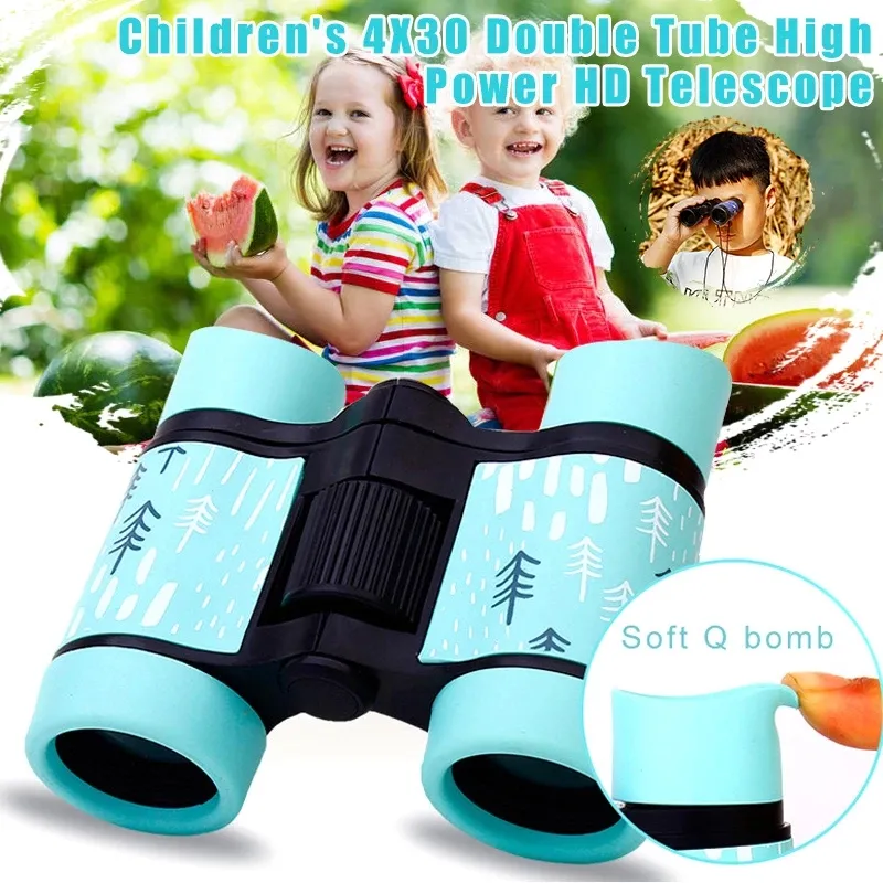 Charge haute définition Jumelles extérieures HD 4x30 Caoutchouc Télescope coloré en caoutchouc Fixe Zoom Anti-Skid Portable Champ Lunettes Cadeaux pour enfants