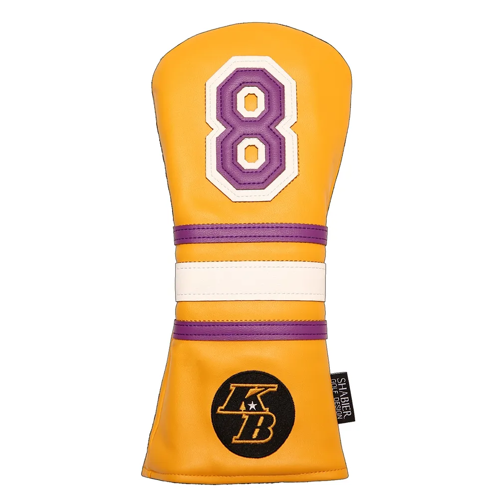 Yellow PU Leather Number 8 Golf Club Headcover covers for FW Fairway Wood
