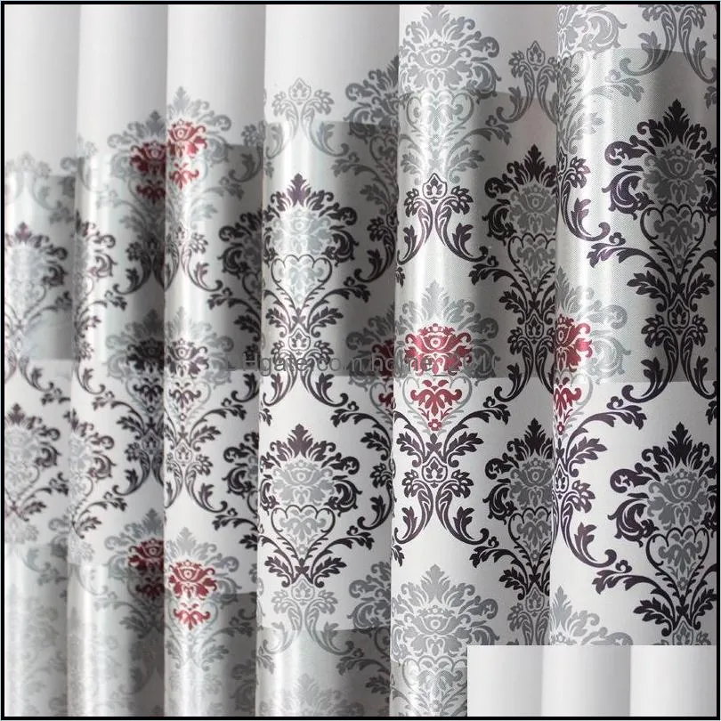 1pc 2019 New Curtains for Windows Drapes European Modern Elegant Noble Printing Shade Curtain For Living Room Bedroom Home Decoration