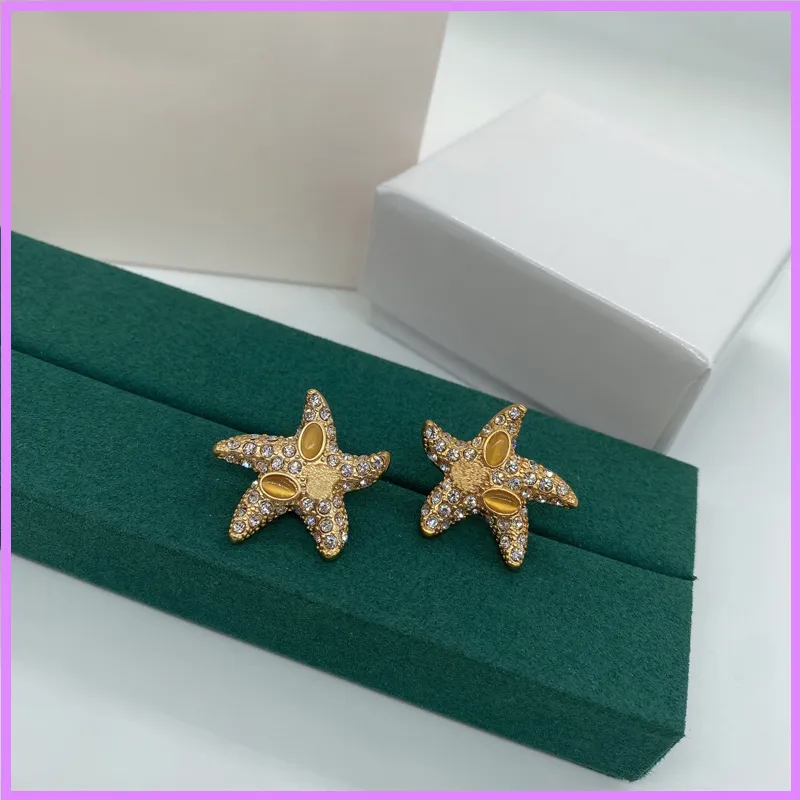 Nuove donne Earreni di gioielli di moda Starfish Designer orecchini da donna da donna per regali per borchie auricolari Designer Gold High Quality D219016F