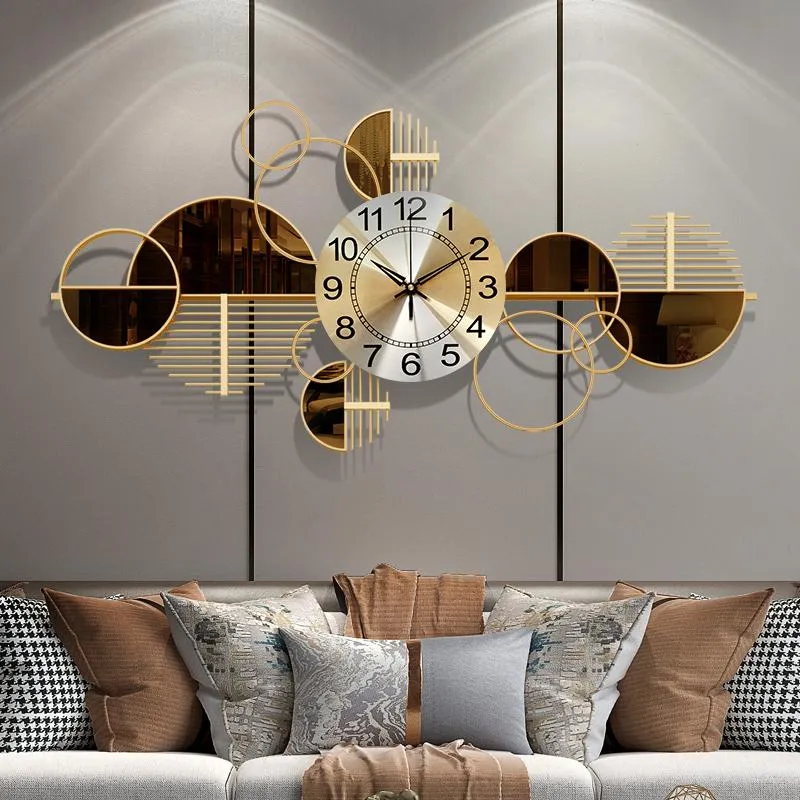 Zegary ścienne Oversized Luxury Clock Ciche Nowoczesne Nordic Nowość Geometryczne Unikalne Kreatywne Reloj de Pared Home Decor DE50ZB