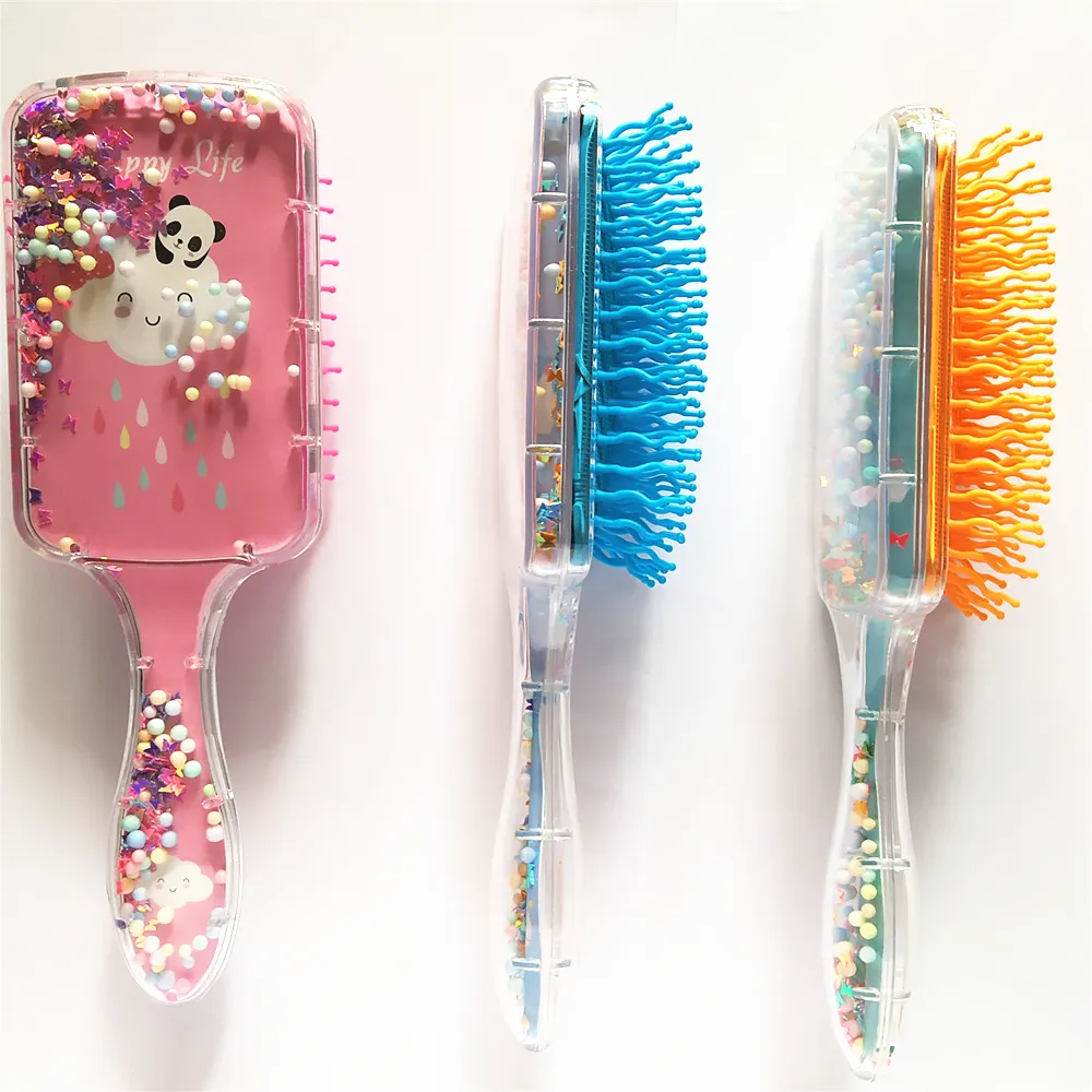 Peigne pour enfants, peignes de massage antistatiques Accessoires pour cheveux Brosse chaude en plastique pour cheveux de princesse de dessin animé pour bébés filles