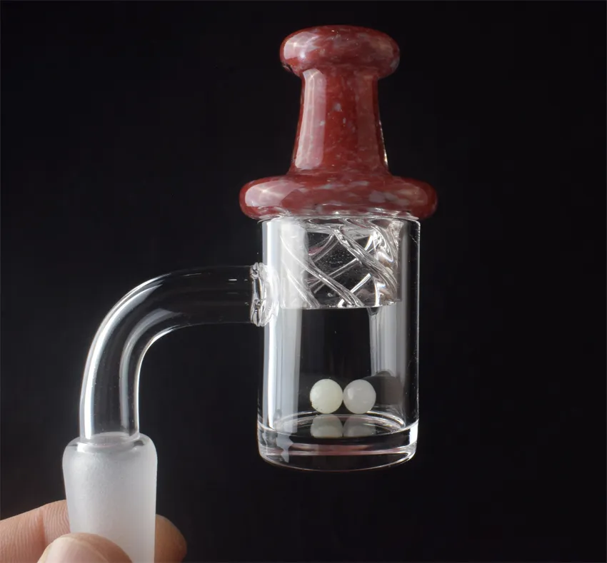 Fumer 25mm Quartz Banger Nail avec Spinning Carb Cap et Terp Pearl Femelle Mâle 10mm 14mm 18mm pour Dab Rig Bong