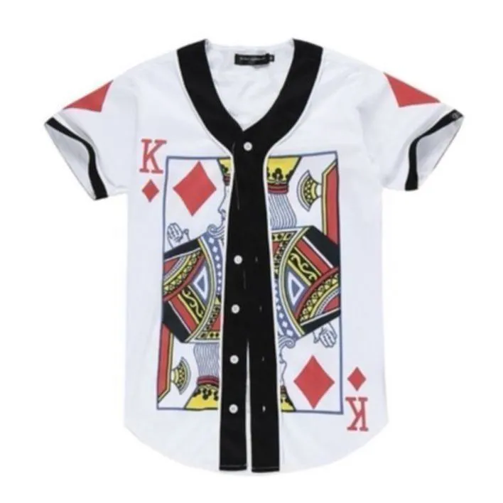 Baseball Jersey Men Stripe Short Sleeve Street Shirts Black White Sport Shirt YAL708