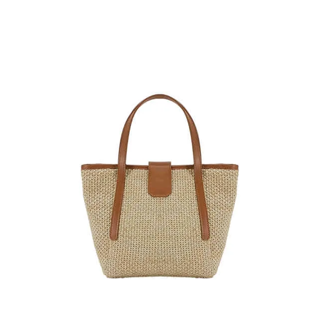 Wholale Handmade Natural Women Raffia Straw Beach Small Tote Handbag Straw Crossbody Bag for Ladi