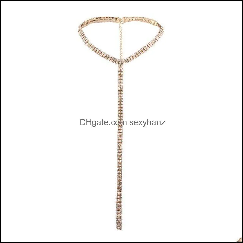 Pendant Necklaces Simple Necklace Tassel Crystal Rhinestone