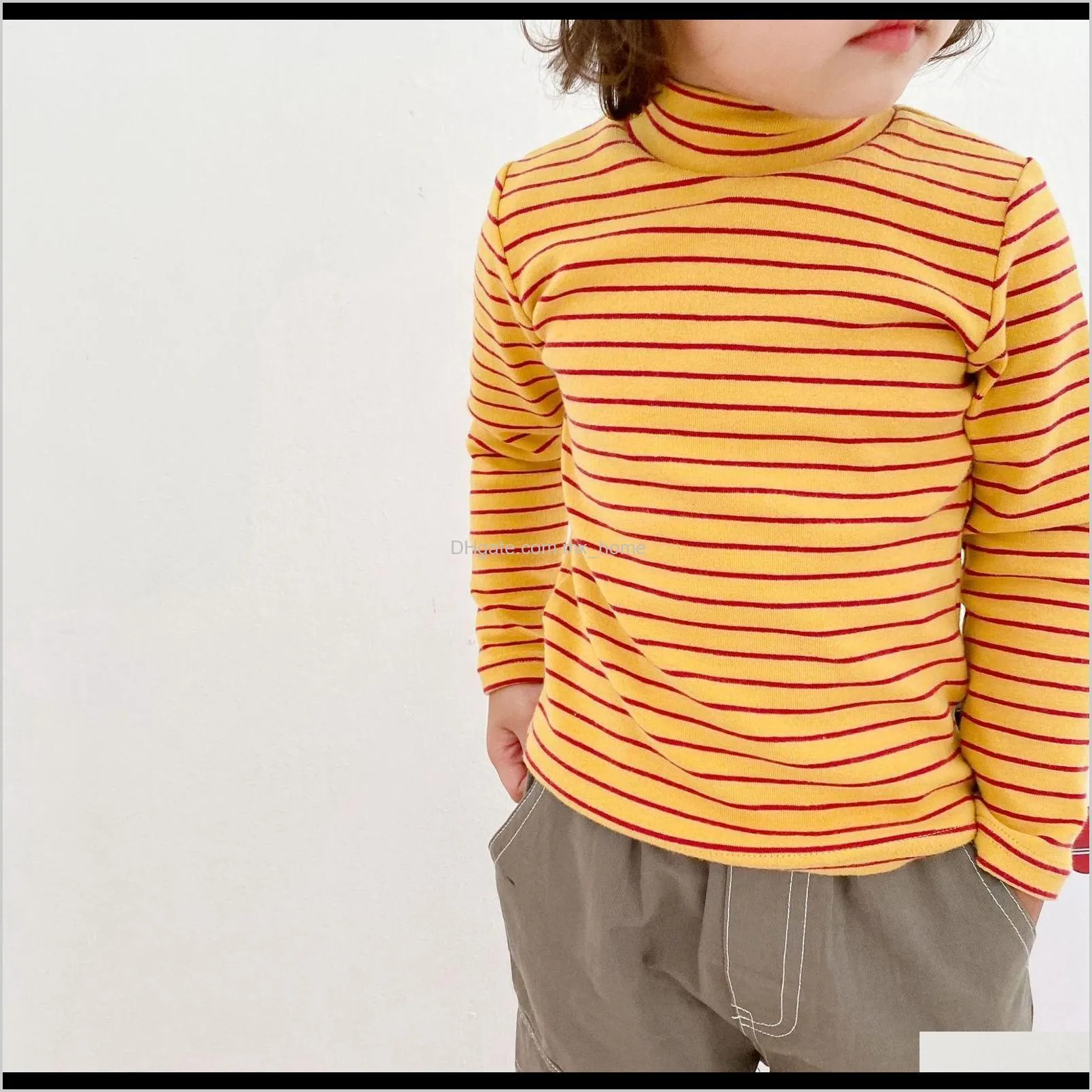 2021 kids t-shirt cotton baby boys stripe t-shirts 2-6 years children clothing toddler girl long sleeve tops tees casual pullover new