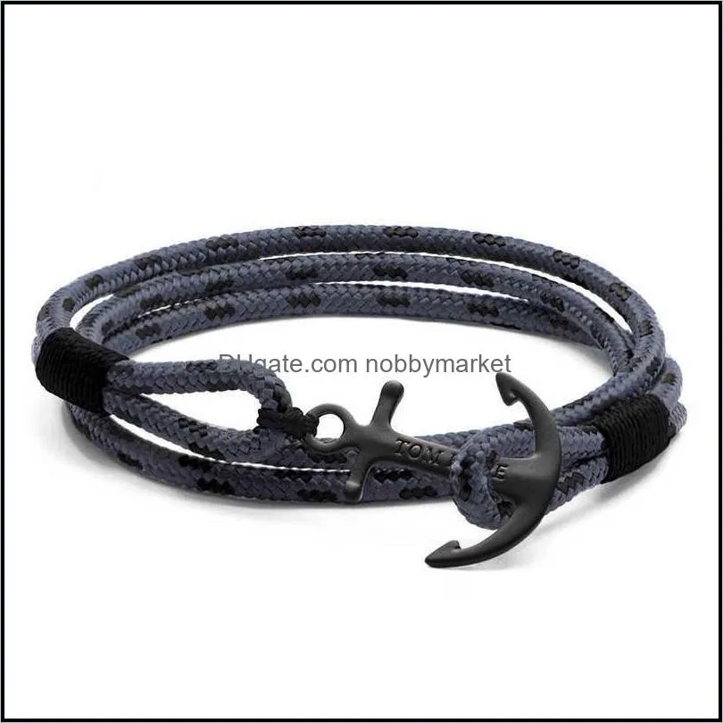 Mediterranean 17 styles Navigation stainless steel anchor rope bracelet bangle with box and tag 210408