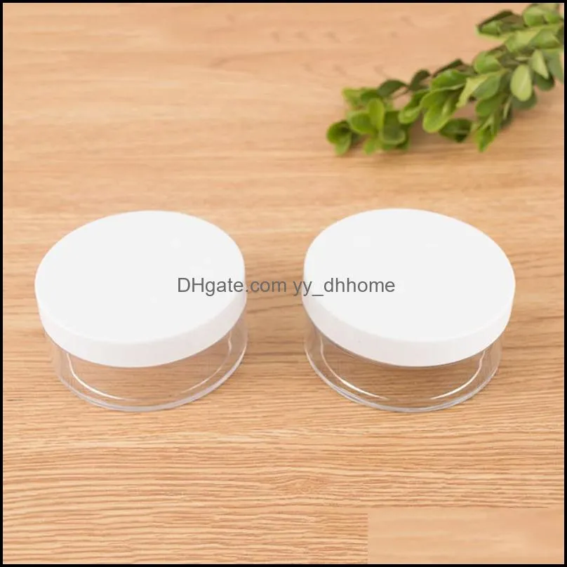 Storage Bottles & Jars 50ml Plastic Empty Loose Box Reusable Portable Travel Pot With Sieve Cosmetic Makeup Jar Container Sifter White