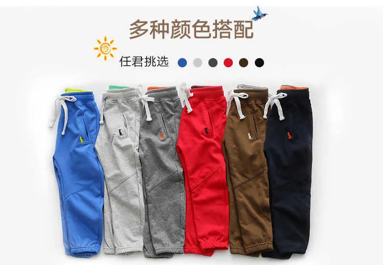 Spring Autumn Casual 2 3 4 5 6 7 8 9 10 Years Solid Color Cotton Drawstring Child Baby Kids Boys Sports Long Trousers Pants (19)