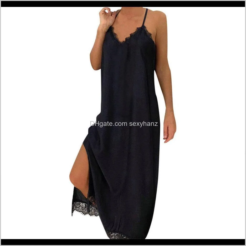 women summer maxi black dress sexy lace sling solid holiday party dress summer dresses 2019 beach dresses vestidos de verano new 0bmc#