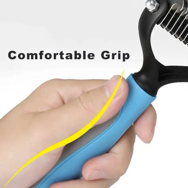 Pet Dog Flea & Tick Remedies Grooming Supplies Hair Removal Comb Cat Detangler Fur Trimming Dematting Deshedding Brush Tool For matted Long Hairs Curly YL0335