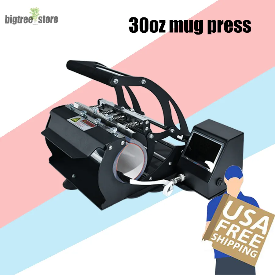 US warehouse Heat Transfer Machines Sublimation Mug Press for 30oz straight skinny tumbler Hot Printing Digital Baking Cup Machine in Bulk Wholesale AAA