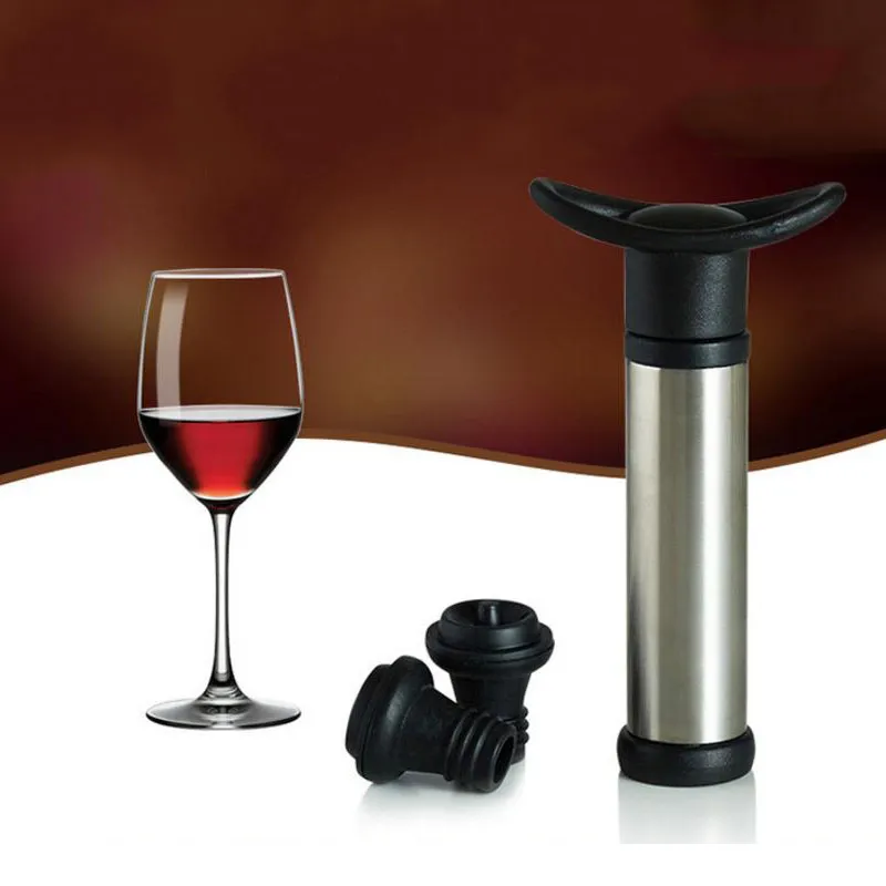 Tappo per vino con pompa a vuoto Accessori per barra Blocco dell'aria Aeratore Tappo per bottiglia in acciaio inossidabile Mantieni la tenuta fresca del vino