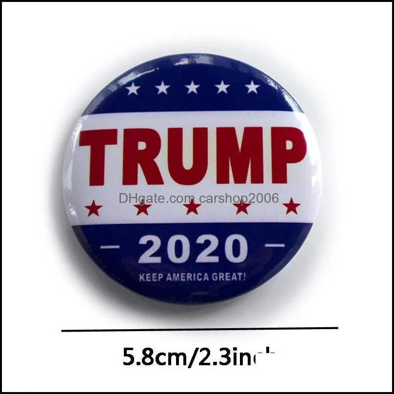 7 Styles Metal Trump Badge 2020 Enamel Pins America President Campaign Political Brooch Coat Jewelry Brooches Party Favor VT1158