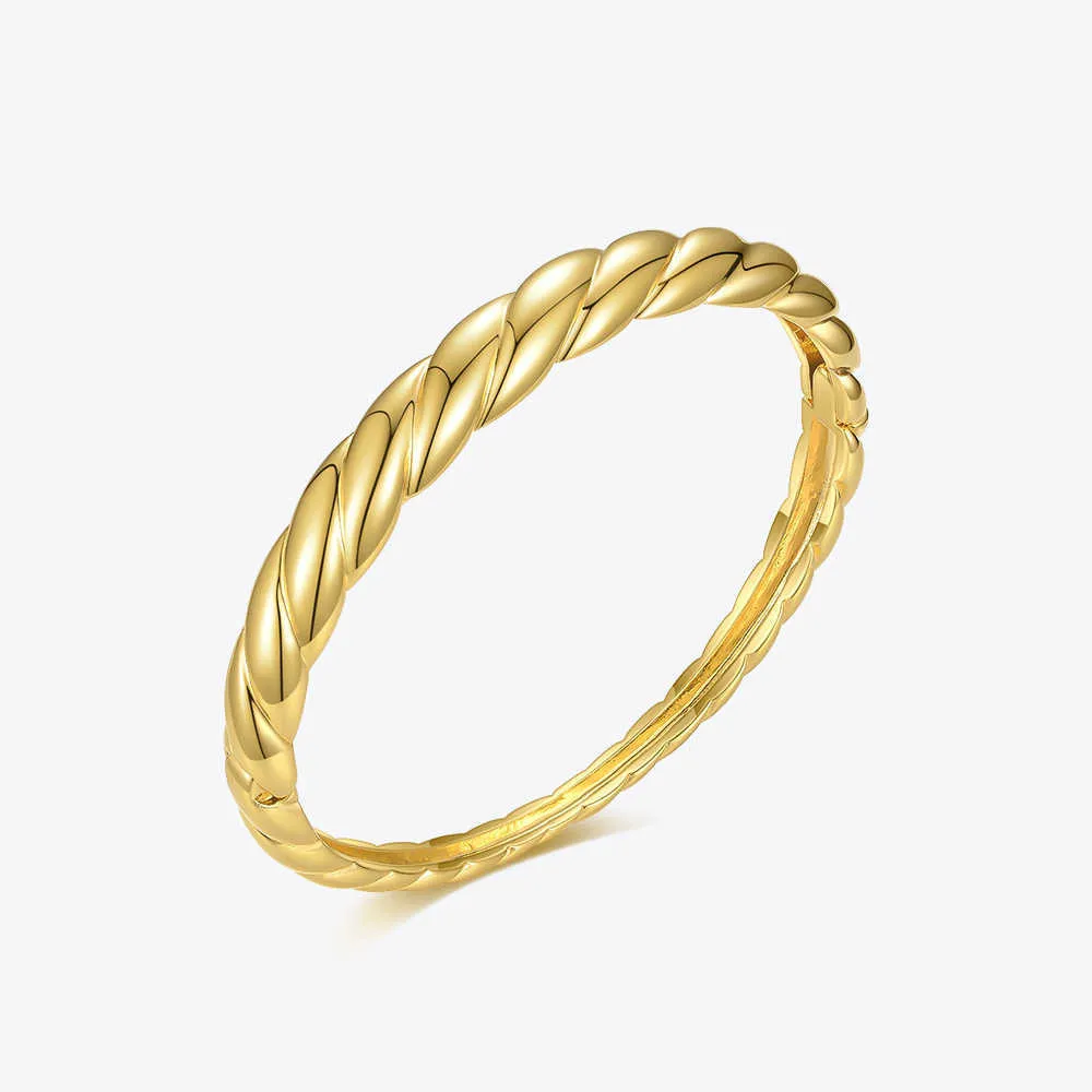 Enfashion Shiny Twist Bangles for Women Gold Color Elegant Bracelets Femme 2020 Fashion Jewelry Christmas Pulseras Mujer B202185 Q0720