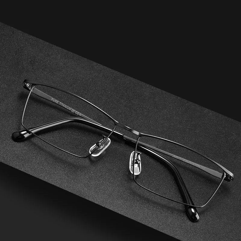 Mode zonnebrillen frames Logorela J85517 Men Pure Titanium Glazen frame mannelijke vierkant ultralicht oogmyopie op recept bril